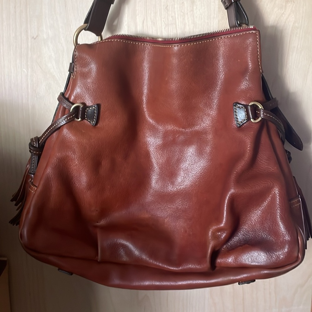 Dooney Bourke Leather Handbag Purse Vintage D & B Brown Zip - Picture 7 of 11